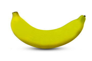 Single banana against white background. (whit clipping path)