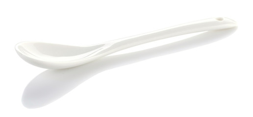 tea ceramic spoon on a white background, isolate.