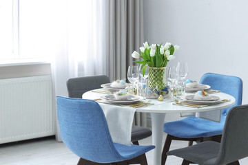 Beautiful festive Easter table setting