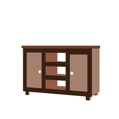 Perspective 3D looks of mini cabinet furniture vector assets