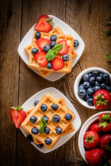 Waffles with berries.