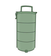 Vector isolated plastic food carrier equipment, icon design