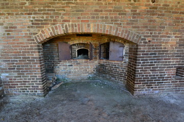 Fototapeta na wymiar The Powder storage room of an American fortress from the Civil war 