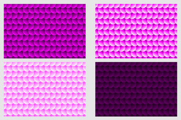 Fish scale pattern, Simple circular background - purple set - vector circle pattern