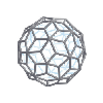 Halftone 3d  wire sphere . Vintage vector halftone grid geometric . Web dotted element.