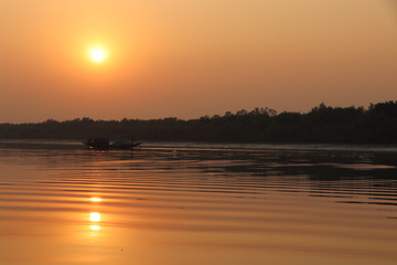 Fishing boat on the river in Sundarban