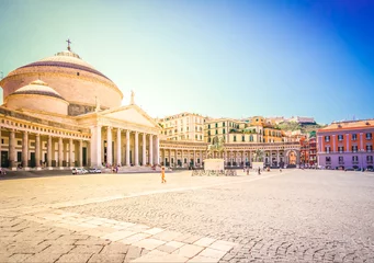 Foto op Plexiglas Piazza del Plebiscito, Napels Italië © neirfy