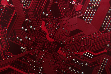 Circuit board. Electronic computer hardware technology. Motherboard digital chip. Tech science...