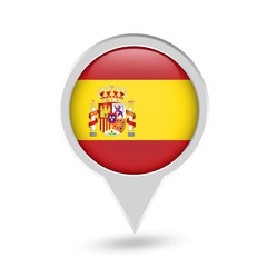 Obraz premium Spain Flag Round Pin Icon