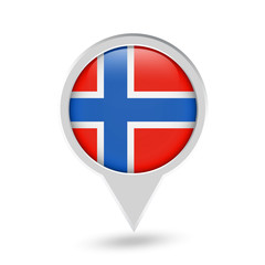 Norway Flag Round Pin Icon