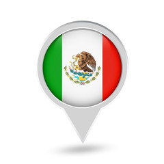 Mexico Flag Round Pin Icon