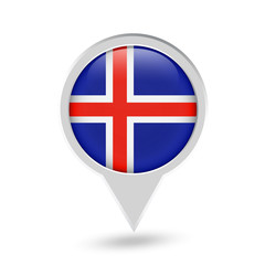 Iceland Flag Round Pin Icon