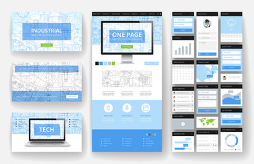 Fototapeta na wymiar Website design template and interface elements