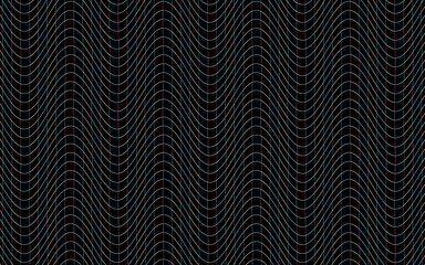 Textile pattern design background or dark screen. With braided lines and undulating colors and kinetic effect 