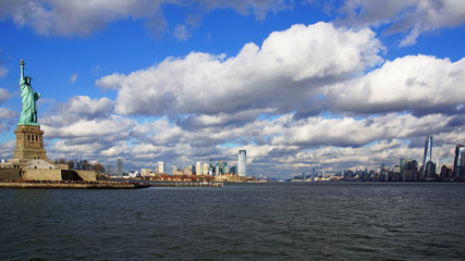 Naklejka premium Panorama of the Hudson River in New York