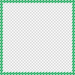 Saint Patricks Day  border with shamrocks on transparent