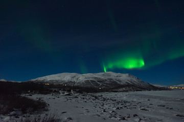 Fototapeta na wymiar Northern lights in swedish lapland - Abisko , Sweden 