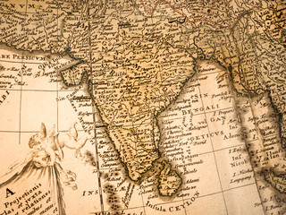 古い世界地図　インド