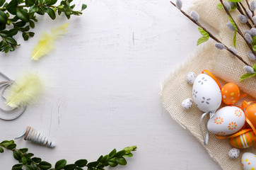 Easter eggs decoration background