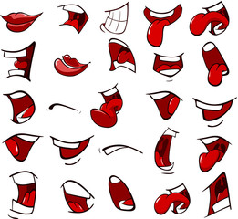 Obraz premium A Set of Cartoon Illustrations. Mouths for you Design