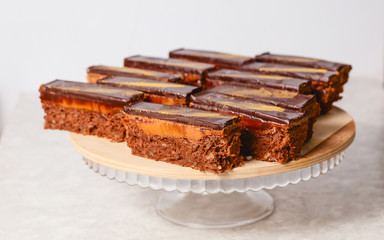 sponge cake with soft chocolate
