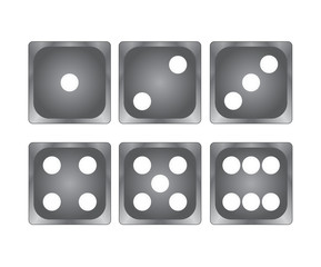 black dice on white top vie, stock vector illustration