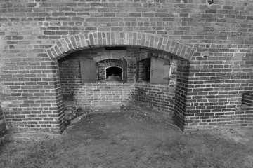 Fototapeta na wymiar The Powder storage room of an American fortress from the Civil war