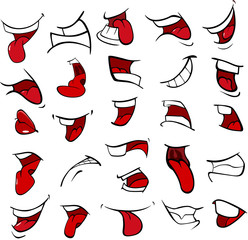 Obraz premium Illustration of a Set of Mouths