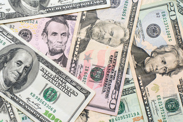 Money, background of dollar bills.