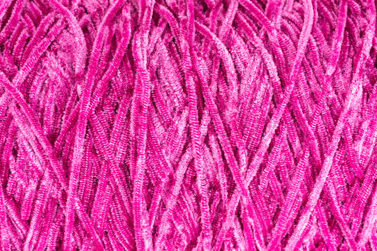 background of chenille yarn in pink