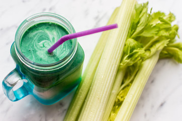 smoothies made of celery. concept detox