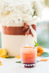 celebrative party restaurant cocktail concept. delicious beverages. romantic atmosphere