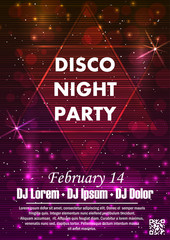 Night dance party music night poster template. 