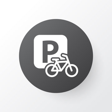 Velocipede Icon Symbol. Premium Quality Isolated Parking For Bike Element In Trendy Style.