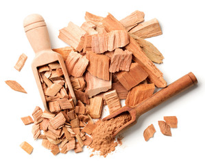 close up of sandalwood isolatd on the white background