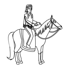 American indian on horse icon vector illustration graphic design