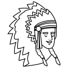 American indian face icon vector illustration graphic design