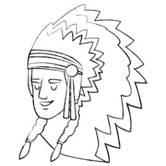 American indian face icon vector illustration graphic design