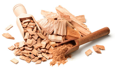close up of sandalwood isolatd on the white background