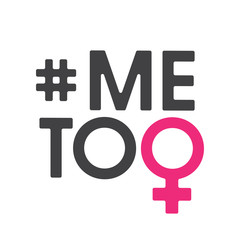 Me Too social movement hashtag against sexual assault and harassment. Vector illustration isolated on white background. Perfect to use for print layouts, web banners design and other creative projects