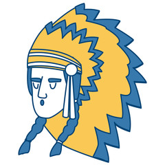 American indian face icon vector illustration graphic design