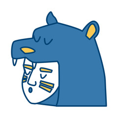 American indian face with bear cap icon vector illustration graphic design