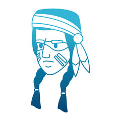 American indian face icon vector illustration graphic design