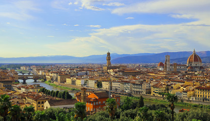 Fototapeta na wymiar Great Panorama of Florence in Italy