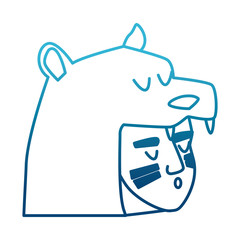 American indian face with bear cap icon vector illustration graphic design