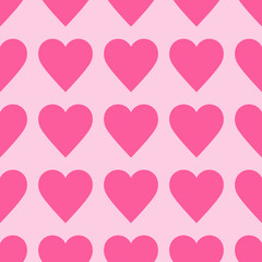 Red hearts seamless pattern. Valentines day background vector illustration
