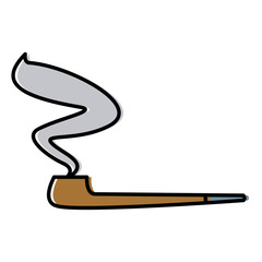 Fototapeta premium Tobacco pipe isolated icon vector illustration graphic design