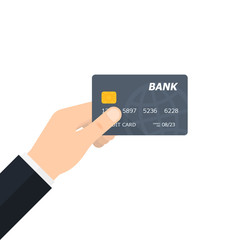 Hand holding Credit Card. Vector illustration