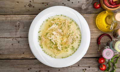 Chicken Soup with handmade noodles.