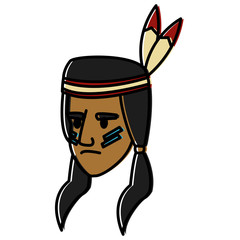 American indian face icon vector illustration graphic design